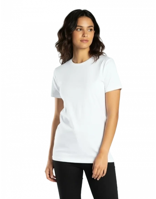 Elegans Basic Bisiklet Yaka T-Shirt Beyaz