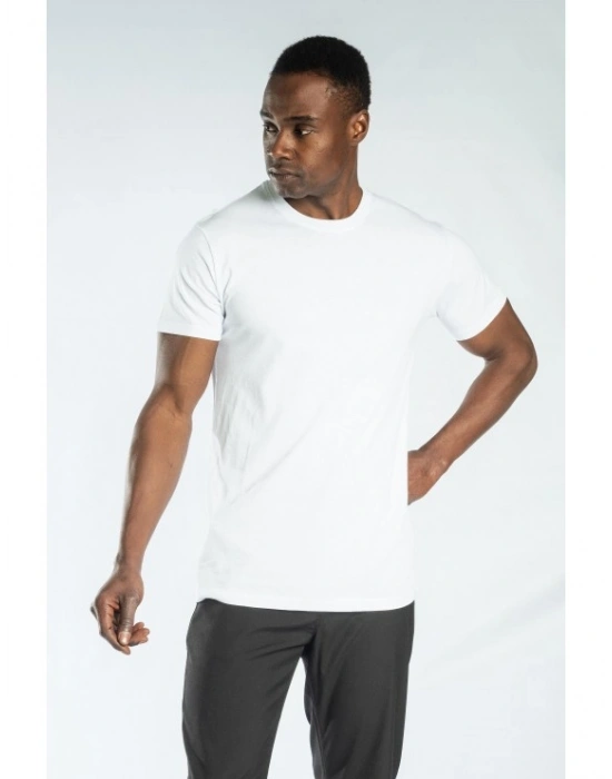 Elegans Basic Bisiklet Yaka T-Shirt Beyaz
