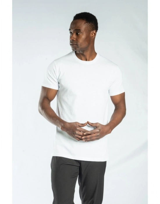 Elegans Basic Bisiklet Yaka T-Shirt Beyaz