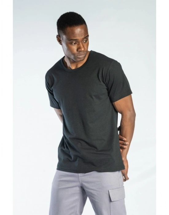 Elegans Basic Bisiklet Yaka T-Shirt Siyah