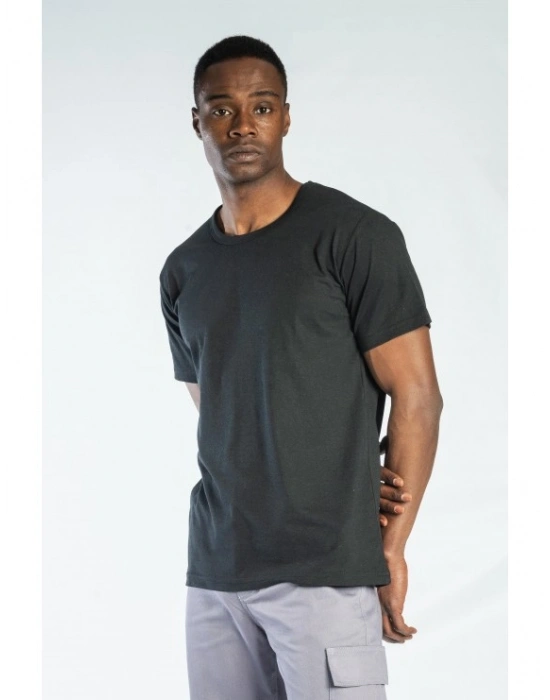 Elegans Basic Bisiklet Yaka T-Shirt Siyah