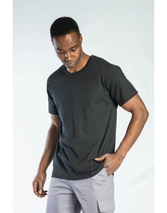 Elegans Basic Bisiklet Yaka T-Shirt Siyah