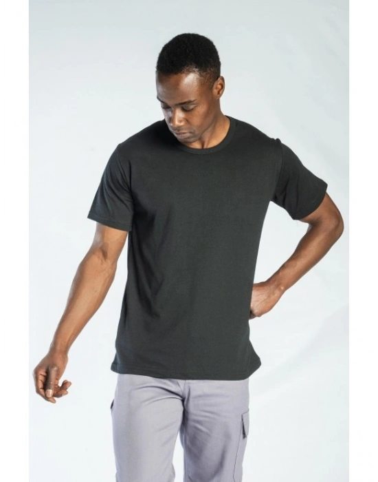 Elegans Basic Bisiklet Yaka T-Shirt Siyah