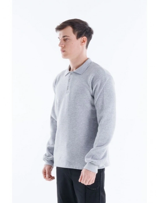 Elegans Polo Sweatshirt Gri