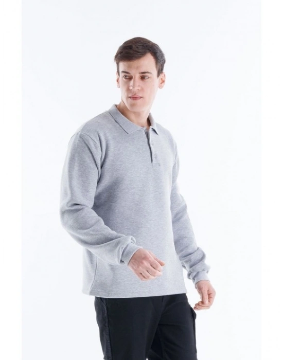 Elegans Polo Sweatshirt Gri