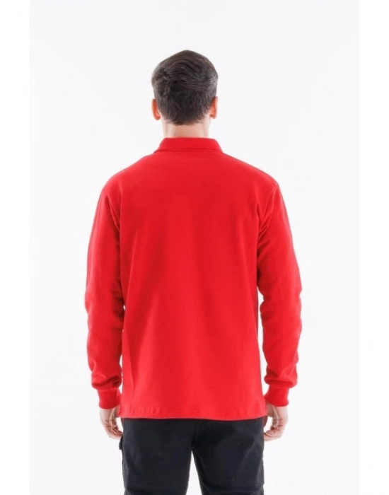 Elegans Polo Sweatshirt Kırmızı