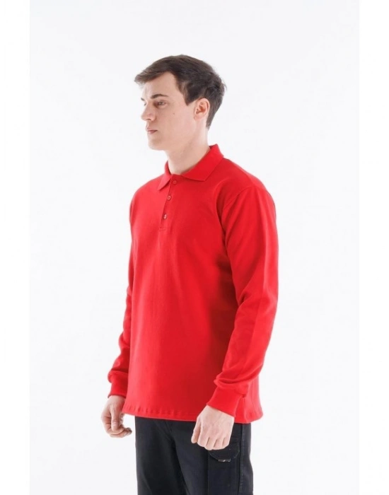 Elegans Polo Sweatshirt Kırmızı