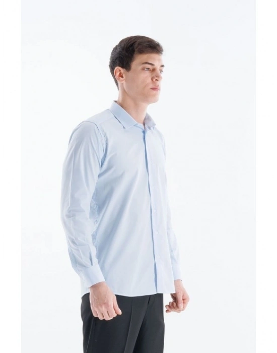 Klasik Erkek Mavi Gömlek