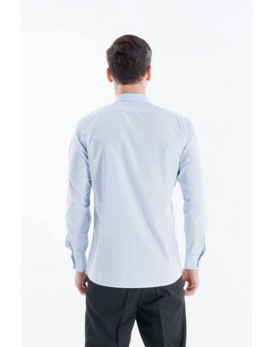 Klasik Erkek Mavi Gömlek