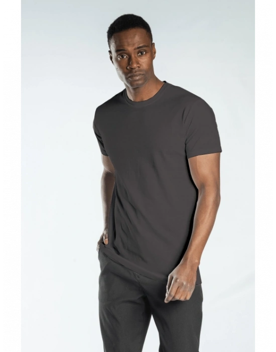 Regular Basic Bisiklet Yaka T-Shirt Antrasit