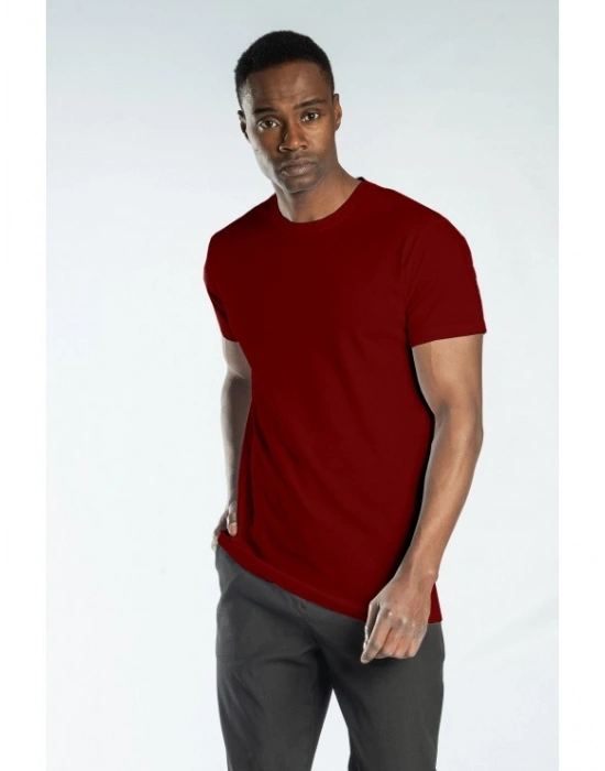 Regular Basic Bisiklet Yaka T-Shirt Bordo