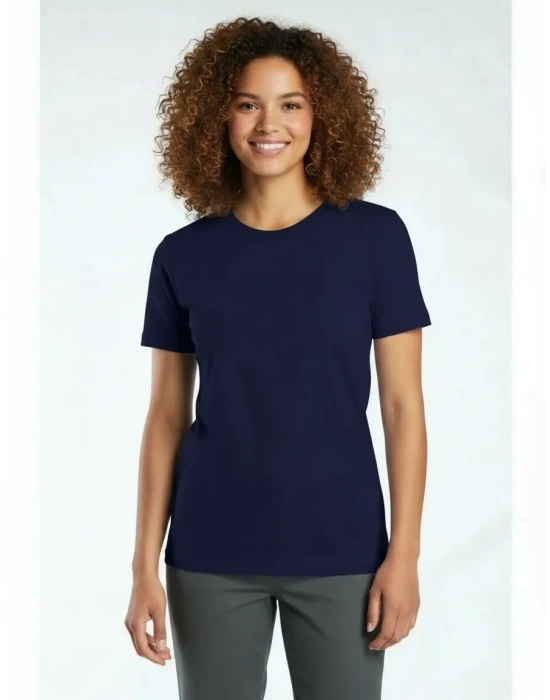 Regular Basic Bisiklet Yaka T-Shirt Lacivert