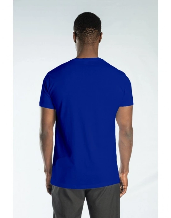 Regular Basic Bisiklet Yaka T-Shirt Saks Mavi