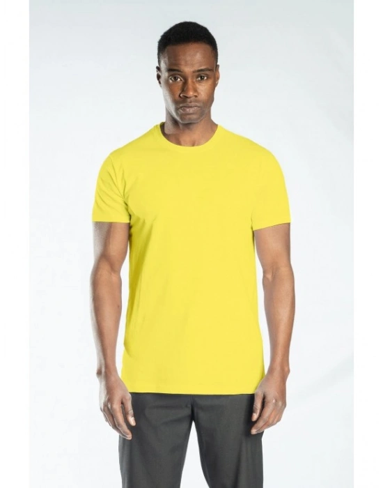 Regular Basic Bisiklet Yaka T-Shirt Sarı