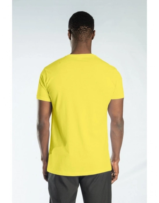 Regular Basic Bisiklet Yaka T-Shirt Sarı