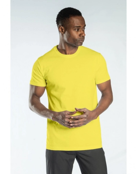 Regular Basic Bisiklet Yaka T-Shirt Sarı