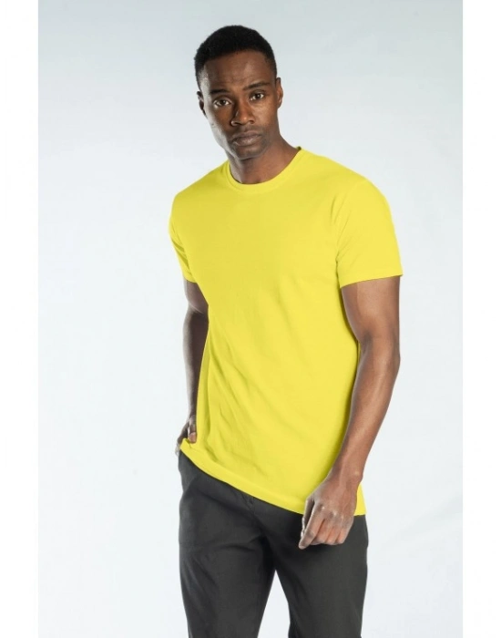 Regular Basic Bisiklet Yaka T-Shirt Sarı