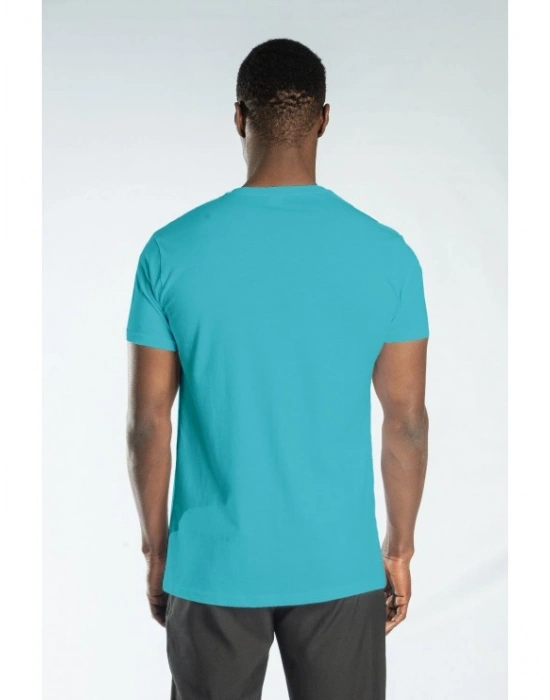 Regular Basic Bisiklet Yaka T-Shirt Turkuaz