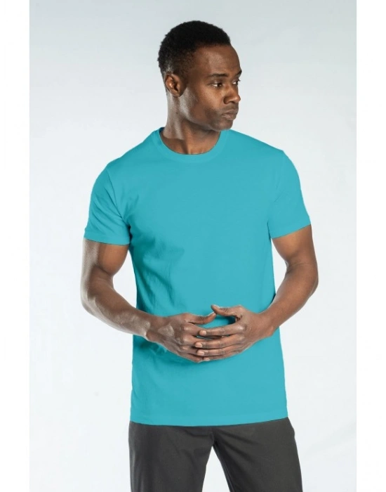 Regular Basic Bisiklet Yaka T-Shirt Turkuaz