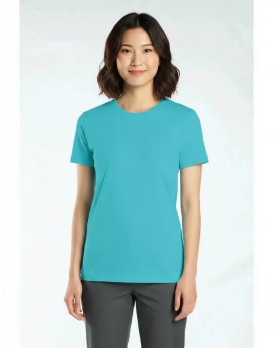 Regular Basic Bisiklet Yaka T-Shirt Turkuaz