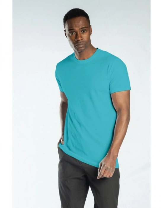 Regular Basic Bisiklet Yaka T-Shirt Turkuaz