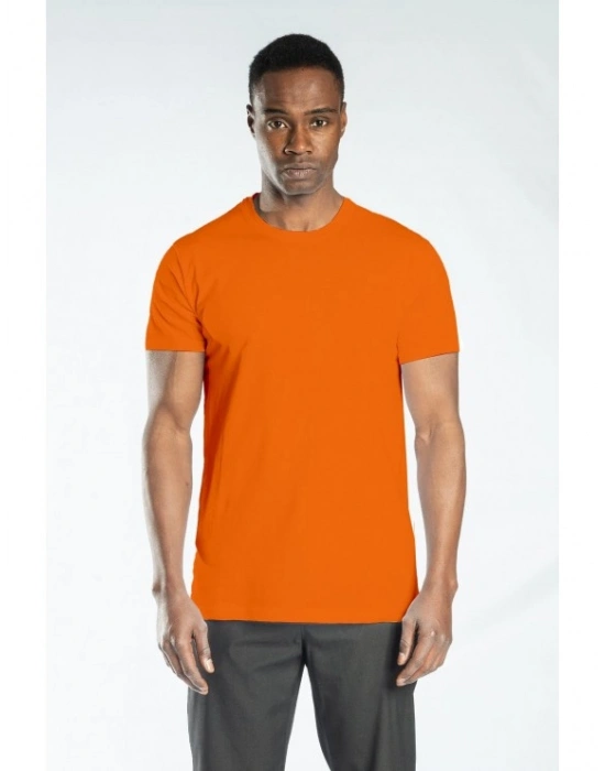 Regular Basic Bisiklet Yaka T-Shirt Turuncu