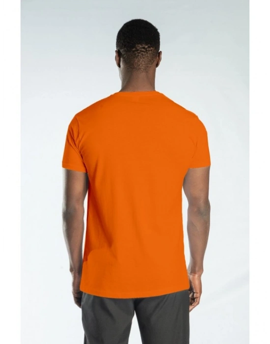 Regular Basic Bisiklet Yaka T-Shirt Turuncu