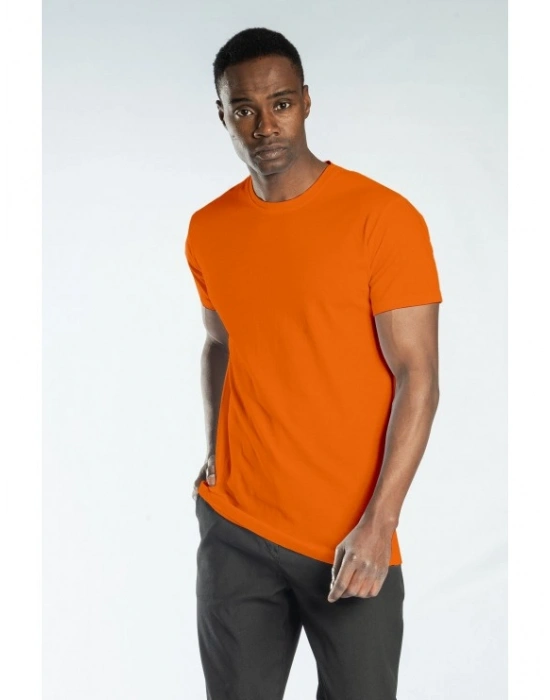 Regular Basic Bisiklet Yaka T-Shirt Turuncu