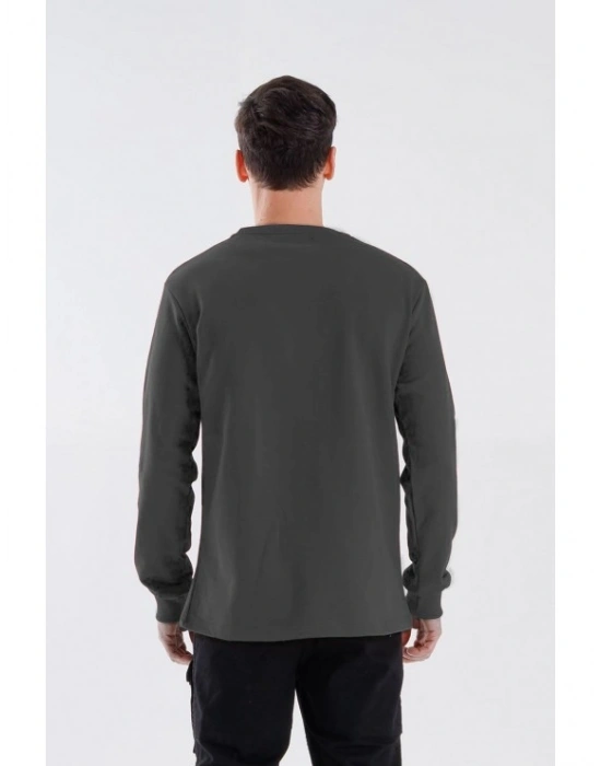Regular Bisiklet Yaka Sweatshirt Antrasit