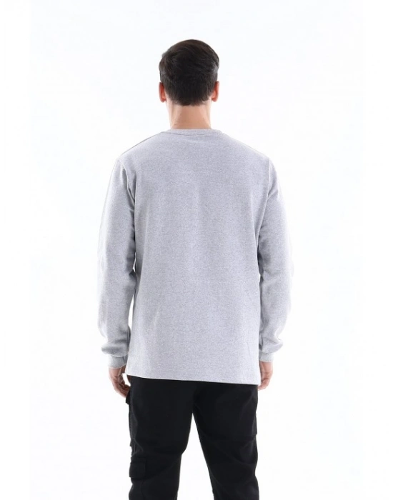 Regular Bisiklet Yaka Sweatshirt - Gri