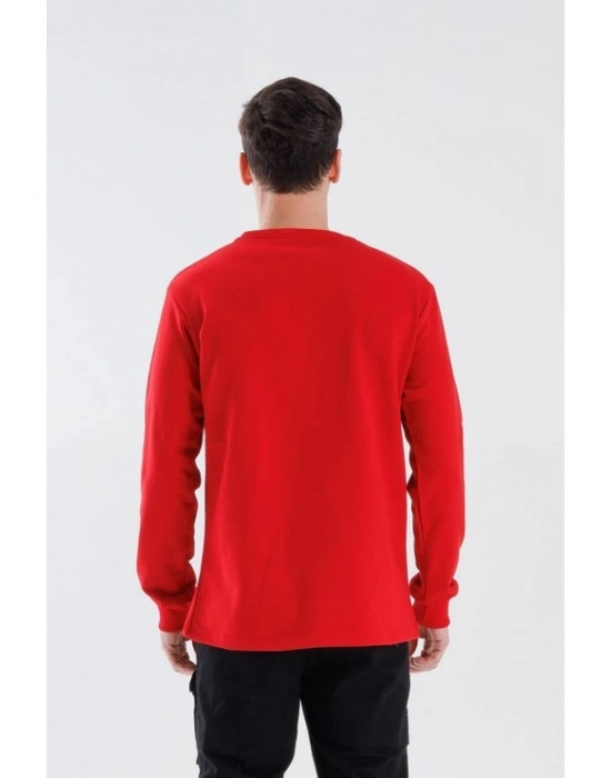 Regular Bisiklet Yaka Sweatshirt Kırmızı
