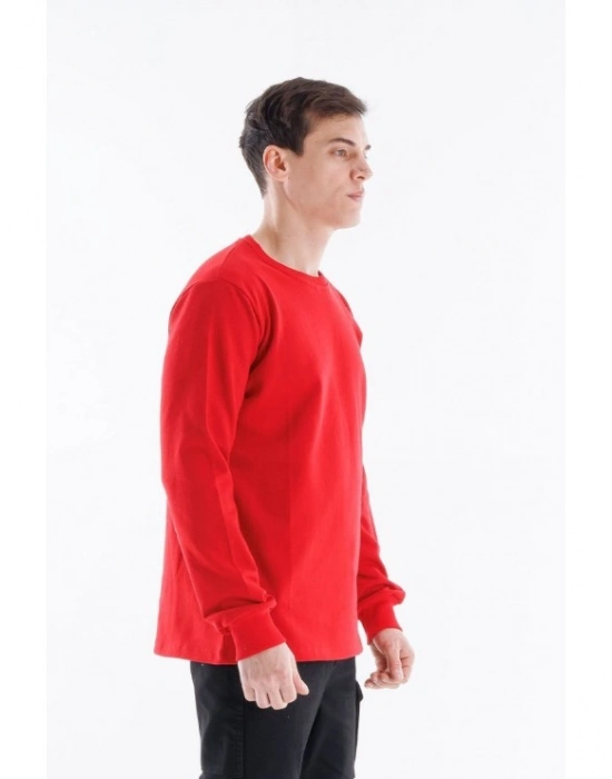 Regular Bisiklet Yaka Sweatshirt Kırmızı