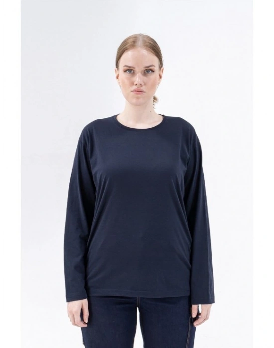 Regular Bisiklet Yaka Sweatshirt - Lacivert