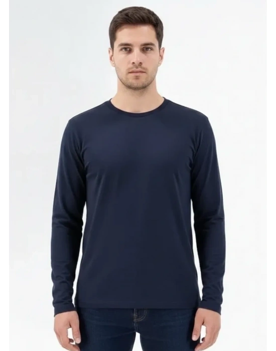 Regular Bisiklet Yaka Sweatshirt - Lacivert