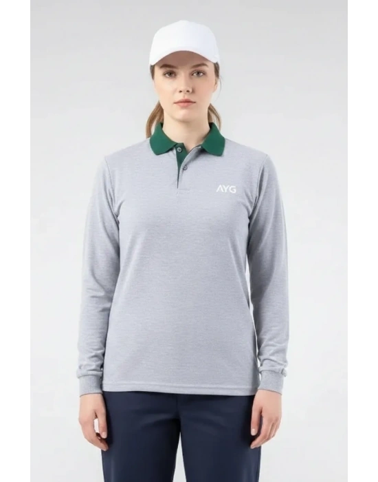 Regular Polo Pike T-shirt- Gri