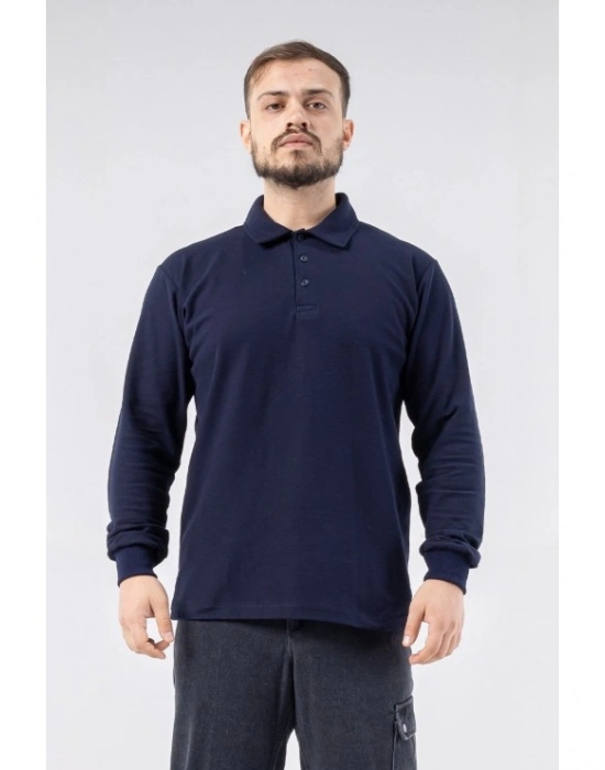 Regular Polo Pike Uzun Kol T-Shirt Lacivert