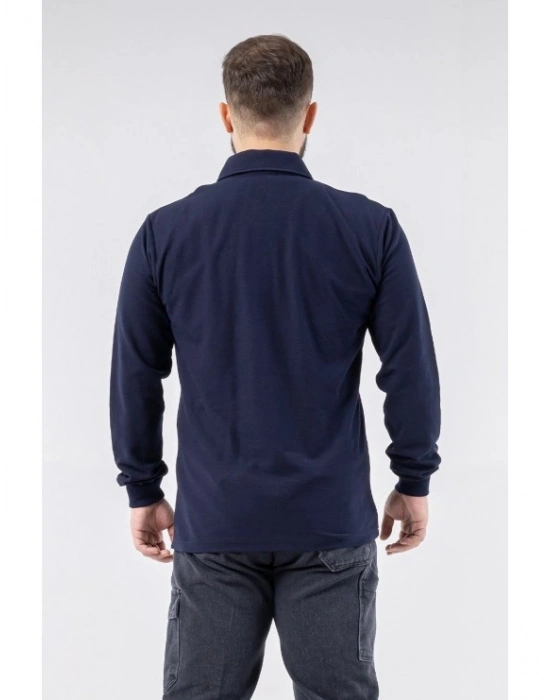 Regular Polo Pike Uzun Kol T-Shirt Lacivert