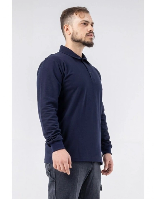 Regular Polo Pike Uzun Kol T-Shirt Lacivert