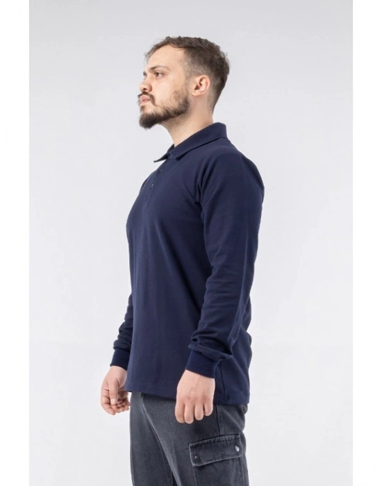 Regular Polo Pike Uzun Kol T-Shirt Lacivert