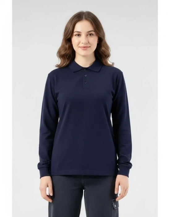 Regular Polo Pike Uzun Kol T-Shirt Lacivert