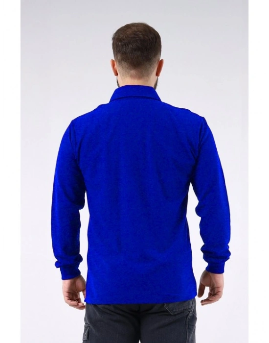 Regular Polo Pike Uzun Kol T-Shirt Saks Mavi