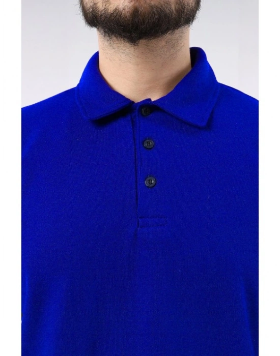 Regular Polo Pike Uzun Kol T-Shirt Saks Mavi