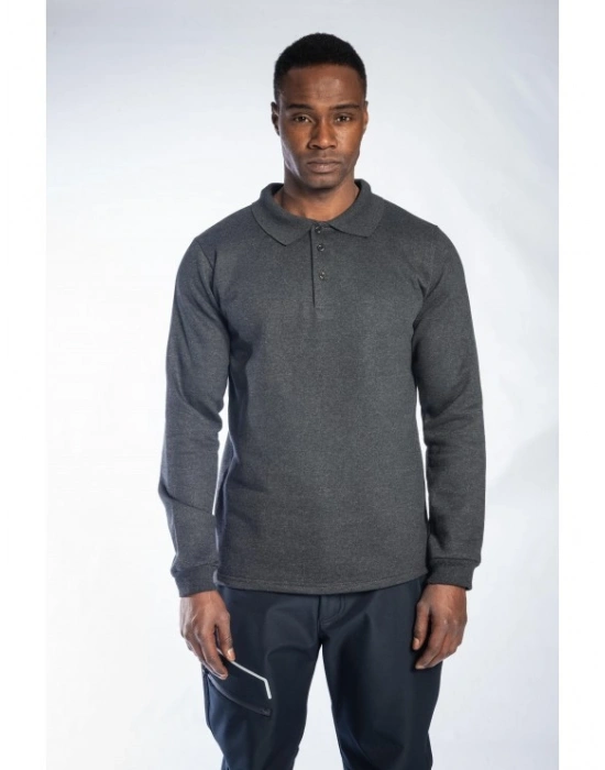 Regular Polo Sweatshirt Antrasit