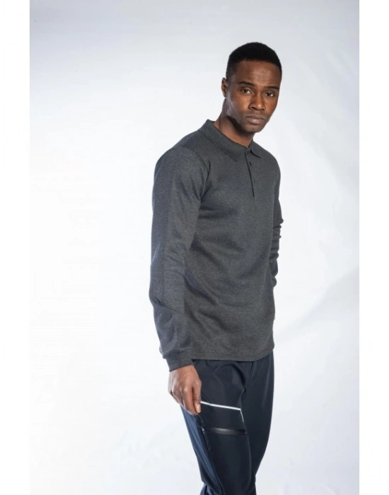 Regular Polo Sweatshirt Antrasit