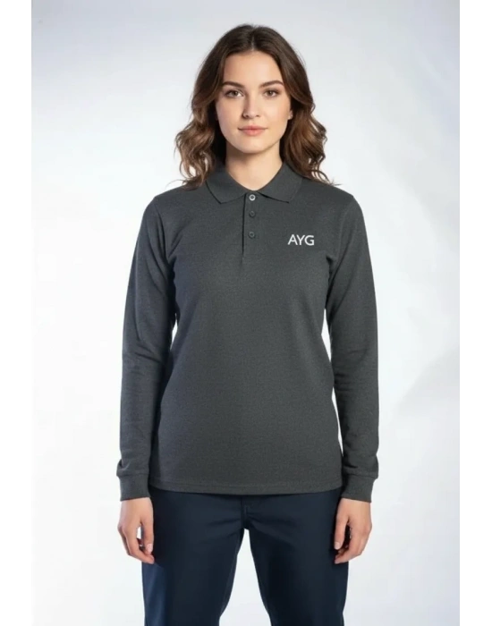 Regular Polo Sweatshirt Antrasit