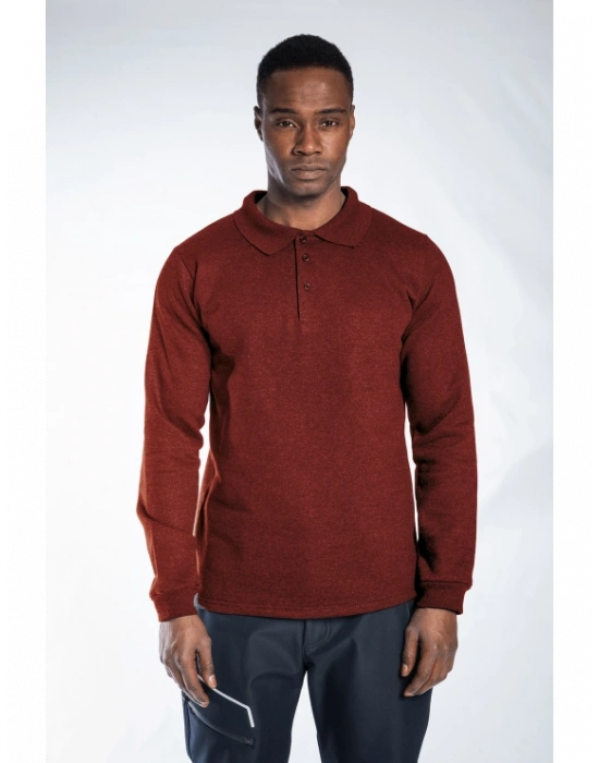 Regular Polo Sweatshirt Bordo