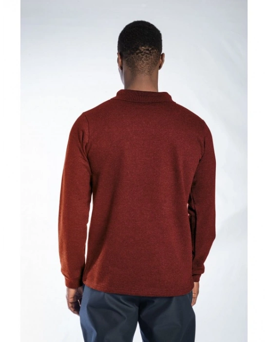 Regular Polo Sweatshirt Bordo