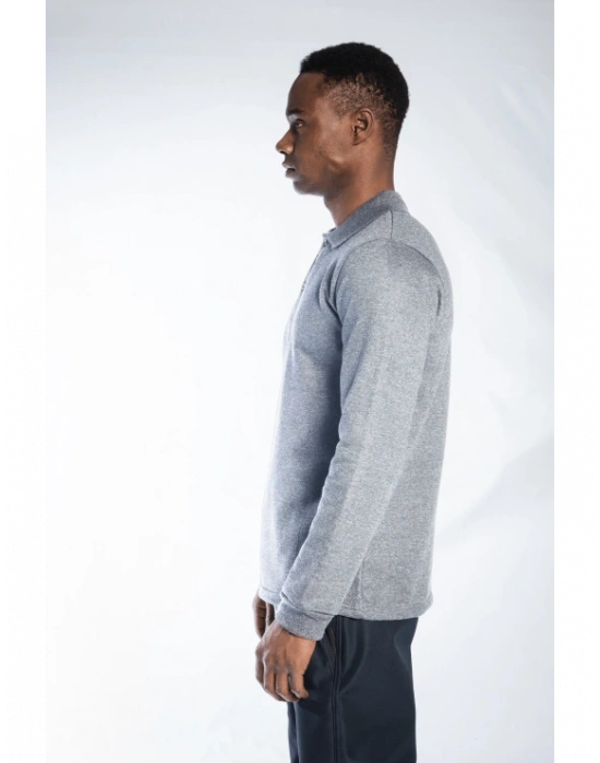 Regular Polo Sweatshirt Gri