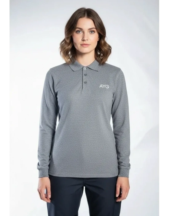 Regular Polo Sweatshirt Gri