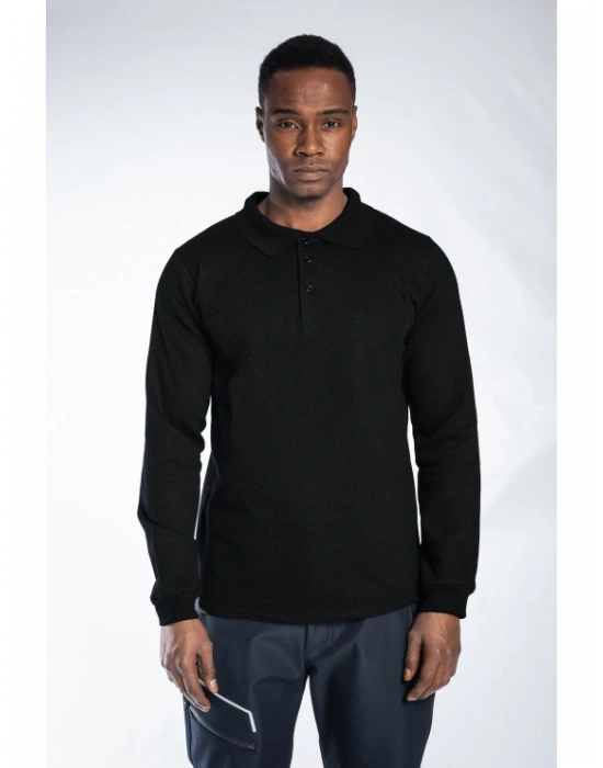 Regular Polo Sweatshirt Siyah